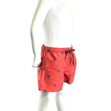 Boy's Swim Short-BP285_Tiny Palms on BricRed