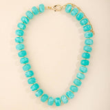 Marbled Chunky Rondelle Bead Statement Necklace