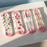 Nutcracker Plaid Dot Cozy Socks Set Dozen Pack