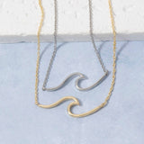 Dainty Wave Pendant Necklace