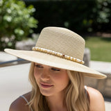 Beaded Strap Straw Sun Hat