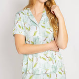 Audrey Short Sleeve Button Up Sleep Shirt