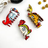 Halloween Ghost & Monster Print Claw Clip – Spooky Fun