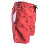 Men's Swim Short-MP185_Tiny Palms on Bric Red