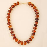 Marbled Chunky Rondelle Bead Statement Necklace