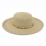 Beaded Strap Straw Sun Hat
