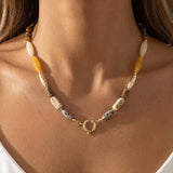 Mixed Stone Toggle Necklace