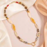 Mixed Stone Toggle Necklace