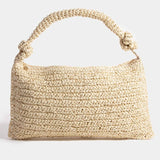 Braided Handle Rectangular Straw Hand Bag
