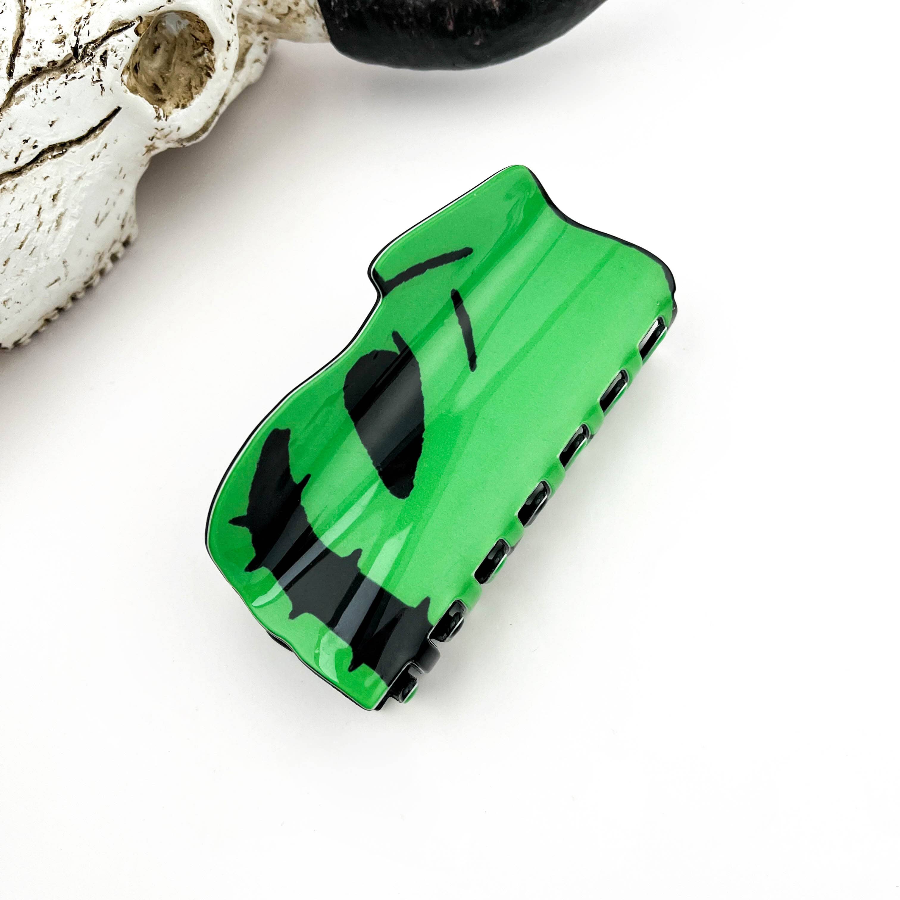 Halloween Ghost & Monster Print Claw Clip – Spooky Fun