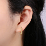 24k Gold Earrings, Square Huggie Earring, 16X15mm Square Ear