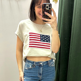 The Americana Embroidered Flag Tee