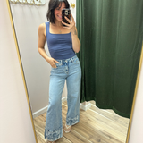 Bayeas Flora High Rise Wide Leg Denim