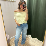 High Rise Wide Leg Cropped Jeans – Light Wash