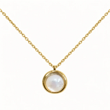 Blanche & Co. 18K Gold-Dipped Mother of Pearl Pendant Necklace