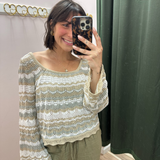 Coastal Drift Crochet Knit Sweater