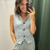 ELAN Dark Grey Button-Front Hooded Vest