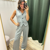 ELAN Dark Grey Wide Leg Pants
