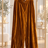 Easel Ice Velvet Camel Wide Pant