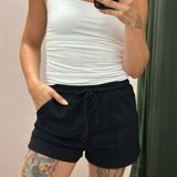 Everyday Black Terry Shorts