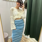 Gilli Stripe Ribbed Skirt
