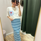 Gilli Stripe Ribbed Skirt