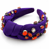 Halloween Rhinestone Top Knot Headband - Purple