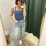Harbor Stretch Wide Leg Denim