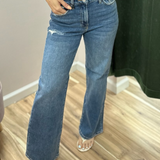 High Rise Medium Wash Wide Leg Jeans