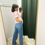 High Rise Medium Wash Wide Leg Jeans