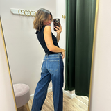 Risen Medium Wash Slouchy Wide Leg Jeans