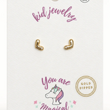 Kids Gold-Dipped Heart Stud Earrings