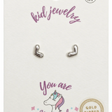 Kids Gold-Dipped Heart Stud Earrings