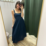 Square Neck Sleeveless Midi Dress