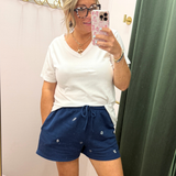 Marine Embroidered Lounge Shorts