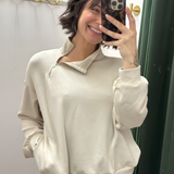 The Everyday Ease Half Zip Pullover – Oatmeal