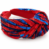 Red & Blue Sequin Headband