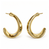 Sculpted Gold Hoop Earrings