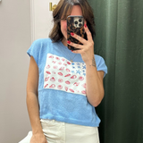 Sea Shell Inspired America Flag Top