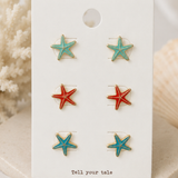 Seaside Starfish Stud Earring Set