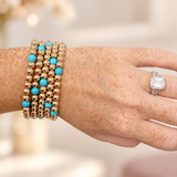 Turquoise Beaded Stretch Bracelet Stack