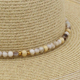 Beaded Strap Straw Sun Hat