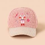 Christmas Nutcracker Embroidered Sherpa Baseball Cap