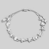 Mixed Sea Life Charm Link Chain Bracelet