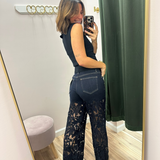 Bayeas Midnight Lace Wide Leg Jeans