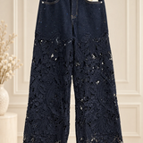 Bayeas Midnight Lace Wide Leg Jeans
