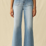 High Rise Wide Leg Cropped Jeans – Light Wash