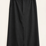 Corduroy Slit Front Midi Skirt