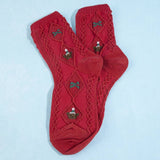 Cable Knit Teddy Bear Holiday Socks