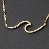 Dainty Wave Pendant Necklace
